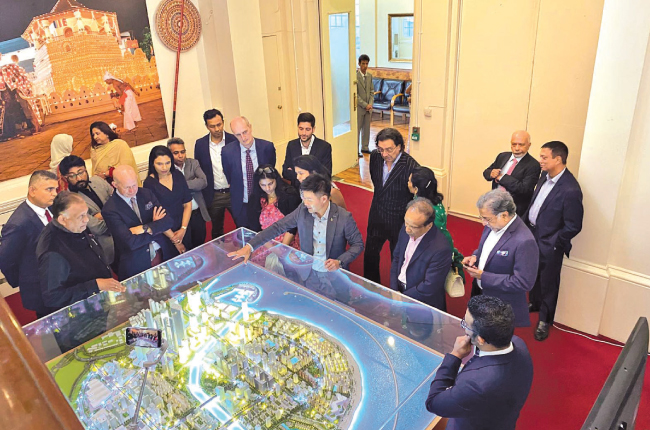 SL High Commission in London unveils first Port City Colombo replica